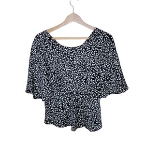 NWT Who What Wear | Floral Vine Peplum Blouse Size Small